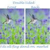 Tropical Summer Spring Hummingbird Bird In Purple Lavender Floral Flowers Garden Yard Flag 12 X 18 Inch, Double Sided Outdoor Decorative Welcome