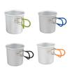 Aluminum Camping Mug for Backpacking Breaks, 150ml Foldable Outdoor Drink Cup with Grip Covered Handle for Easy Carry