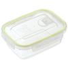Iwasaki Industries Smart Flap & Rocks Storage Containers, Square, Large, Set of 2, Green, 900ml