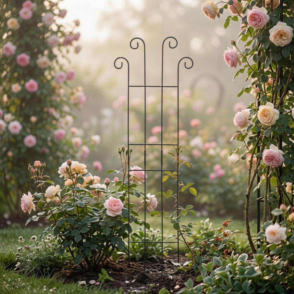 Decorative Garden Plant Trellis Iron Metal Plant Trellis Frame Plant Support Rack Garden Trellis