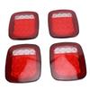 4x Universal 16 LED Stop Tail Turn Signal Backup Reverse Brake Light Universal for 12V Trailer Truck RV Caravan Heavy