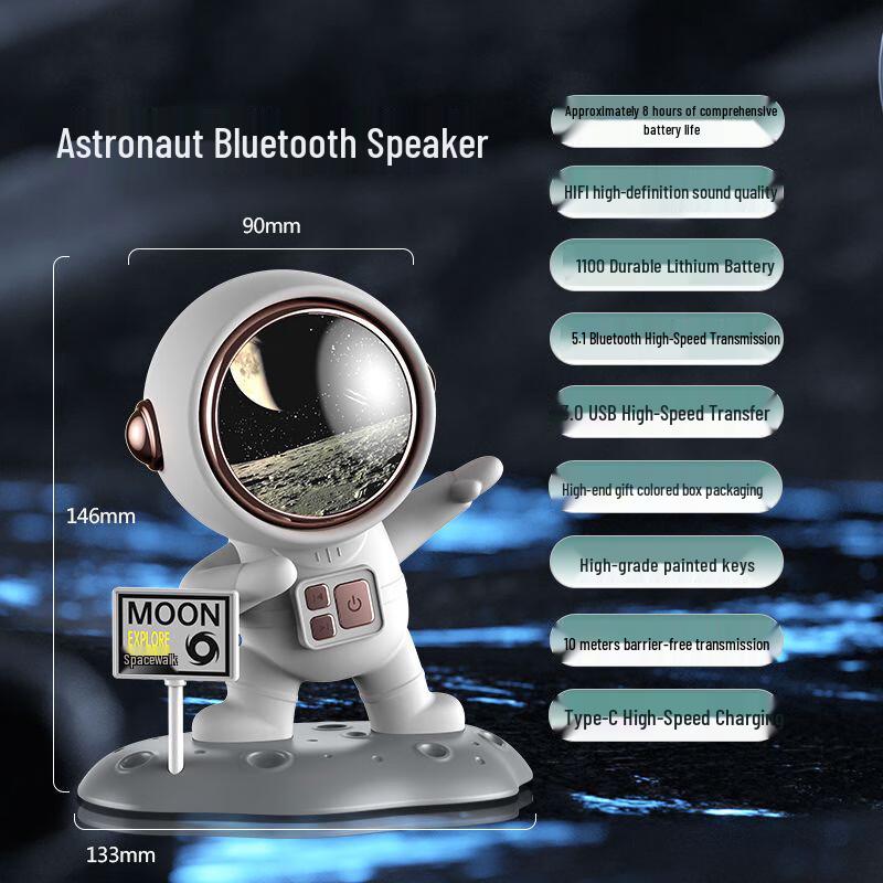 

Astronaut Bluetooth Speaker: Qixi Gift for Boyfriend - Wireless Desktop Mini Speaker