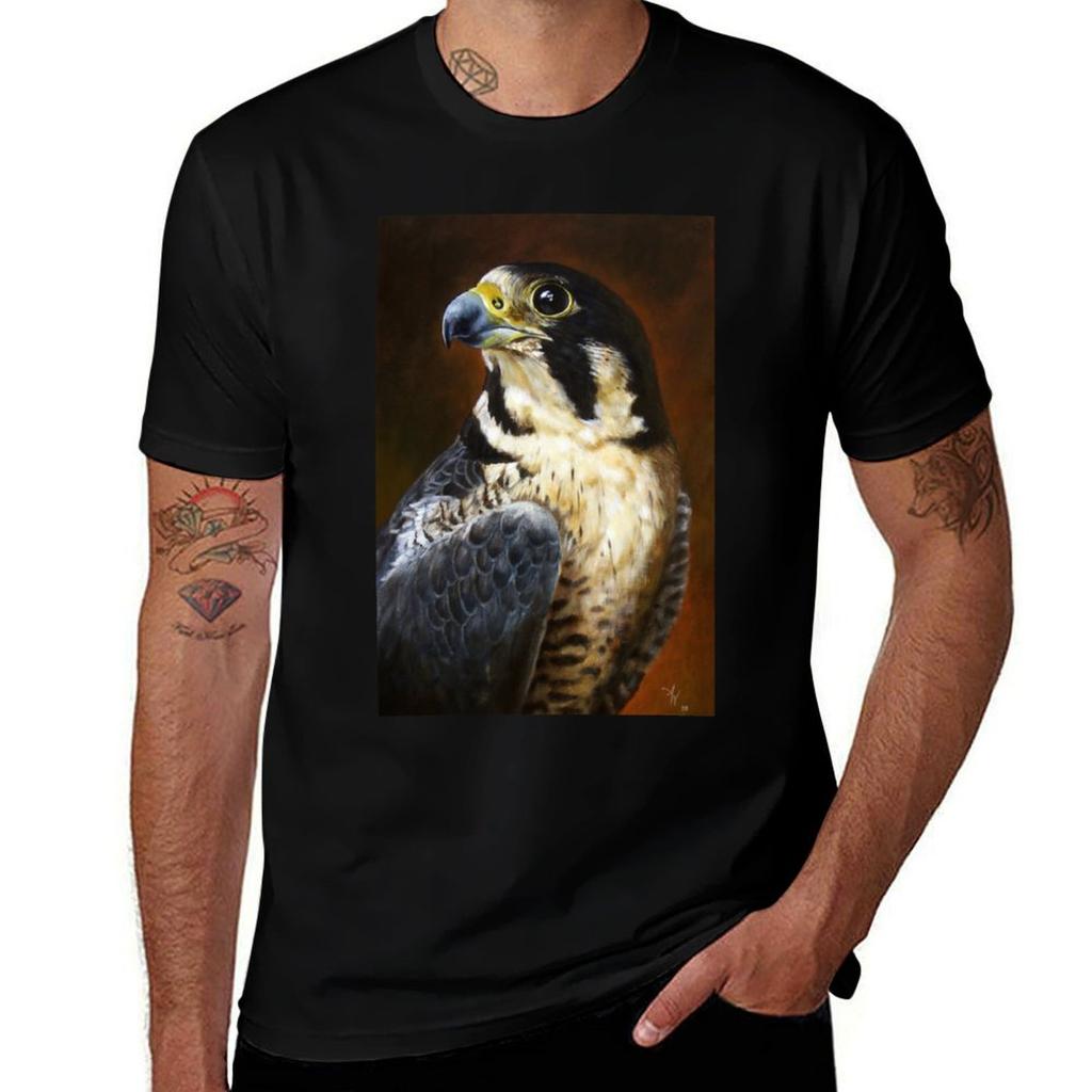 Proud Peregrine Falcon TShirt Basic Solid Tee for Daily Use