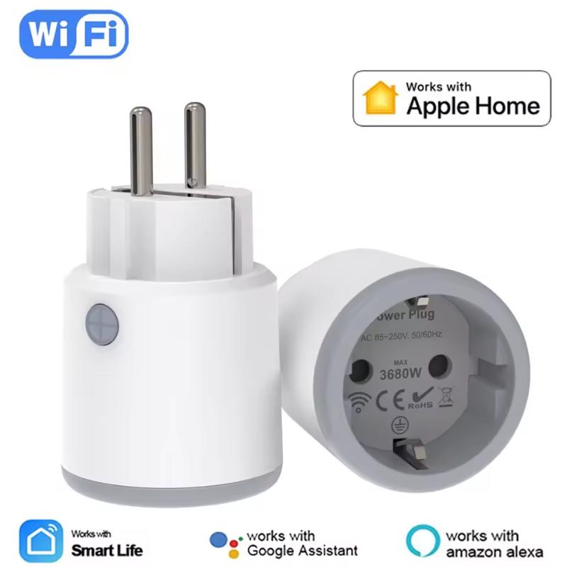 Matter Smart Power Plug Wifi 16A Power Meter Remote Control EU Outlet Works With Tuya Homekit Echo Alexa Google Home Smartlife
