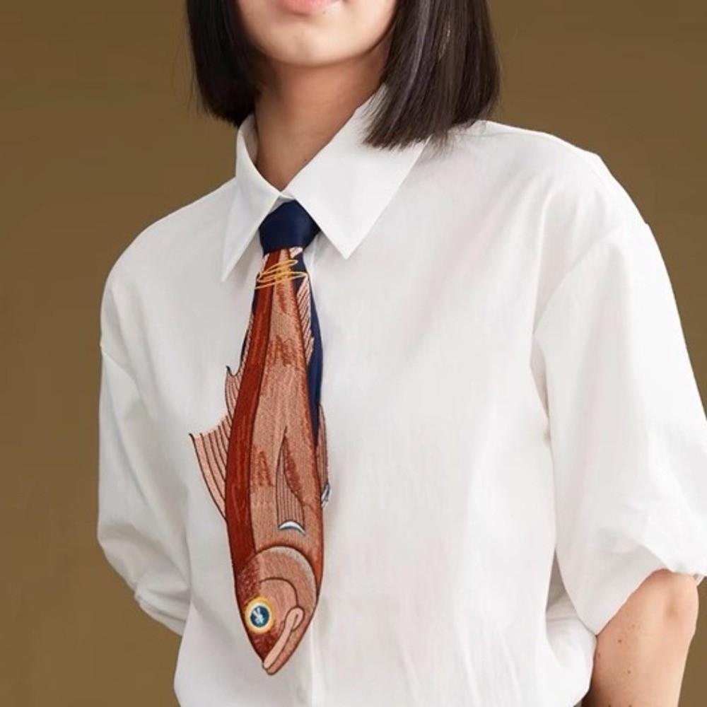 Asymmetrical Design French Vintage Bow Tie Color Contrast Knot-Free Fish Ties  Party