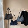 Denim Tote Bag Women's Underarm Shoulder Bag Student's Commuter Bag