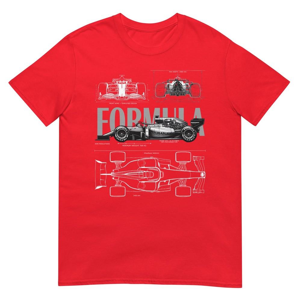 Racing 2026 Car Silhouette Blueprint Racing Car 2026 Size TShirt S