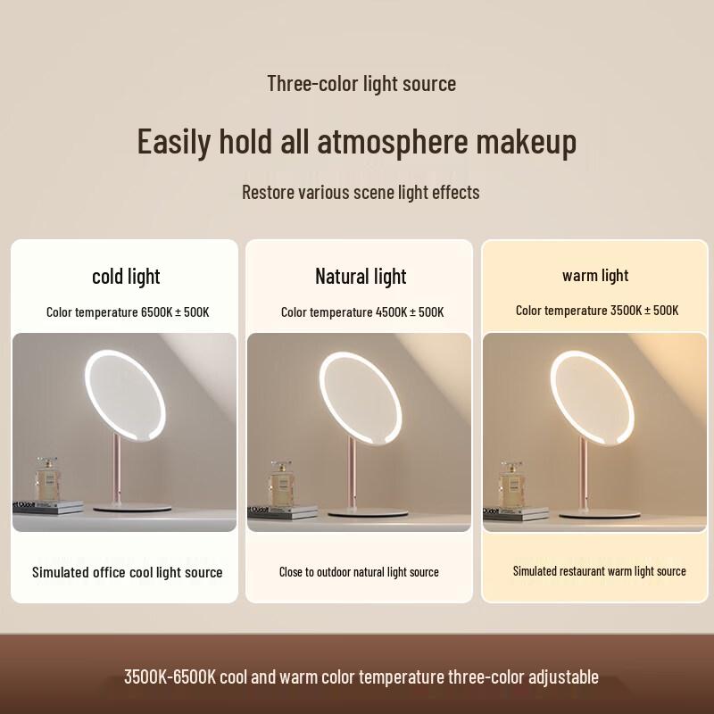 LED Makeup Mirror with Dual-Axis Rotation