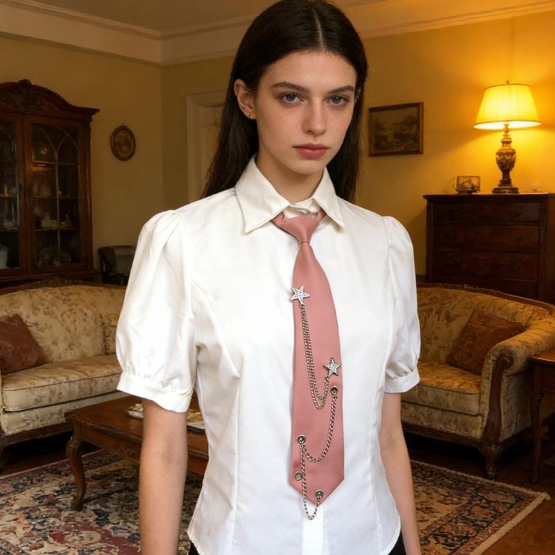 Uniform Ties For Janpanese JK Uniform Cosplay Accessory Neckwear Jk Seifuku Anime Necktie with Rhinestones Metal Chain