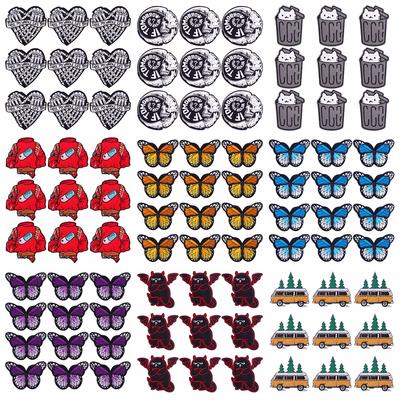 10 Pcs/lot Wholesale Embroidery Patch Iron On Patches For Clothing Patches On Clothes Jackets Decor Applique Sew Supplies