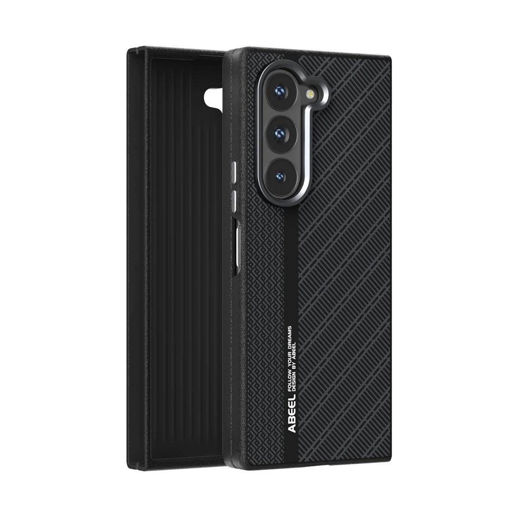 For Samsung Galaxy Z Fold 6 5 SE W25 ZFlip 6 5 Case Rough Magnetic Wireless Charging Carbon Fiber Texture Alloy Lens Anti-slip