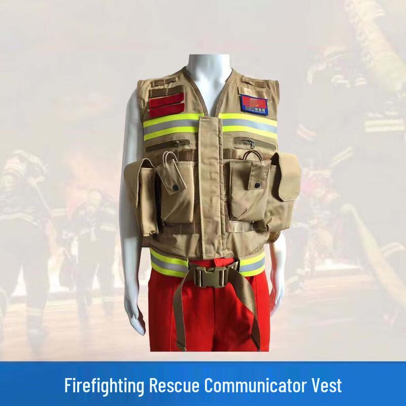 OLOMM Reflective Multi-functional Fire Correspondent Vest One Size