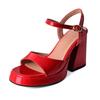 Fashion Luxury Leather Women's Sandals Sexy Slingbacks Chunky High Heels Ankle Strap Open Toe Summer Heeled Sandals Zapatos De Mujer