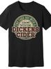 100% Baumwolle Herren Lustiges "Dickens Cider" T-Shirt | Kurzarm, Schwarz, Hitzepresse