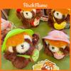 Cute Apple Banana Kiwi Strawberry Fruit Pack Red Panda Plush Pendant Keychain For Animal Lover Gift