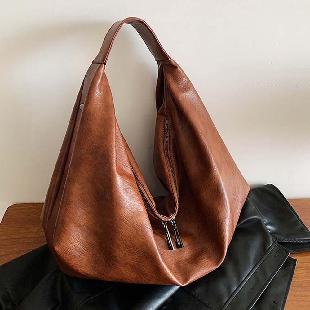 Korean Style PU Dumpling Bag Retro Versatile Commuting Handbag Fashionable Tote Bag  Travel