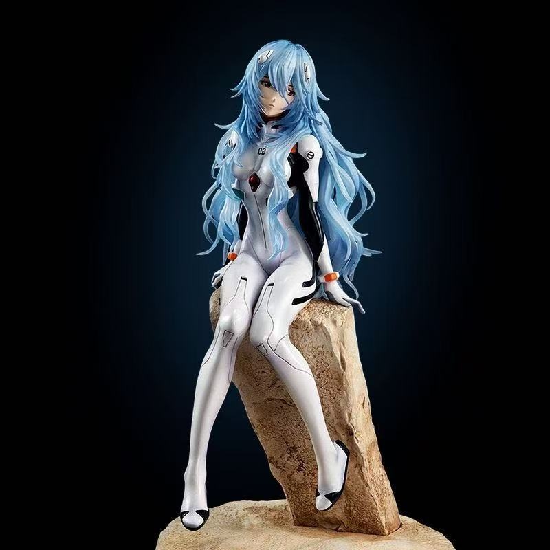 Evangelion Rei Ayanami Seated Pose Anime Figure Model Decor