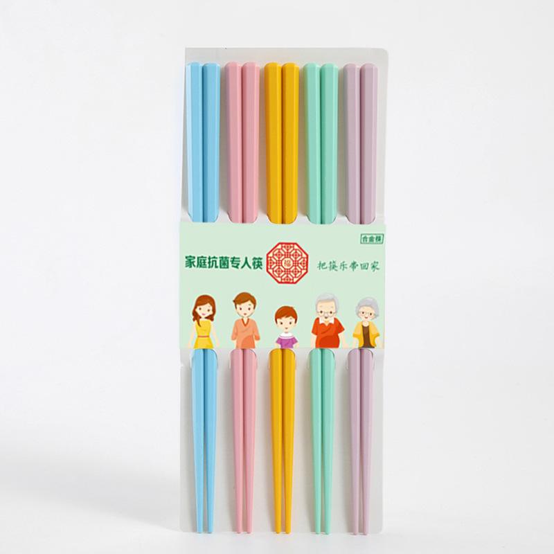 

Шестикутні Палички зі СплавуПалички Макарон Шестикутні Антиковзкі та Антицвілеві Сервірувальні Палички Rainbow color [5 pairs]