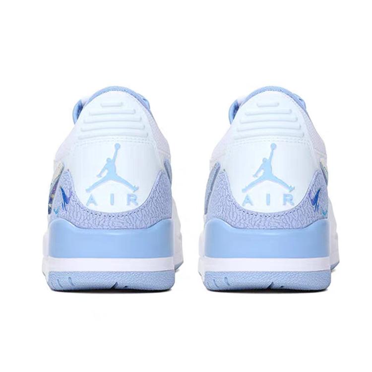 Jordan Legacy 312 Abrasion Resistant Slip Resistant Low Top Vintage Basketball Shoes Women's White Blue FQ7827-104(Team181-)