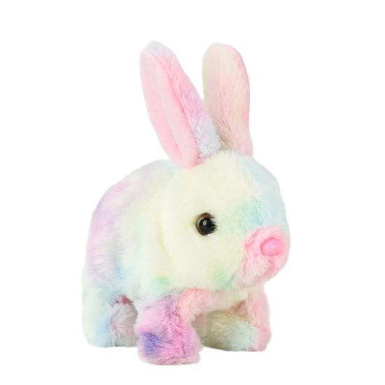 

Електрична Плюшева Іграшка-Кролик, Що Стрибає, Вушка, Що Хитаються, Рухомий Ніс, Плюшевий Кролик для Малюків, Хлопчиків, Дівчаток, Інтерактивна Симуляція Плюшевої Тварини з Звуком ціан