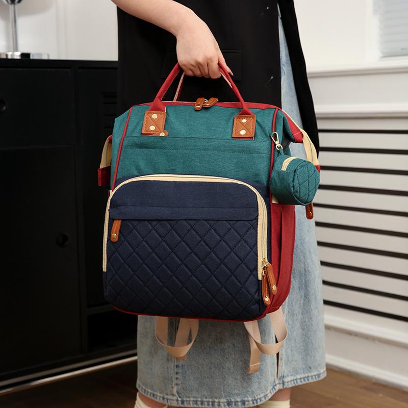 Schoolbag Textured Oxford Cloth Large Capacity Maternal and Infant Bag New Waterproof and Wear-resistant Multifunctional Travel Backpack Mommy Bag