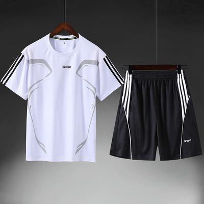Men Summer Suit Fitness Sui Tracksuit Men Suit Two -Piece Set