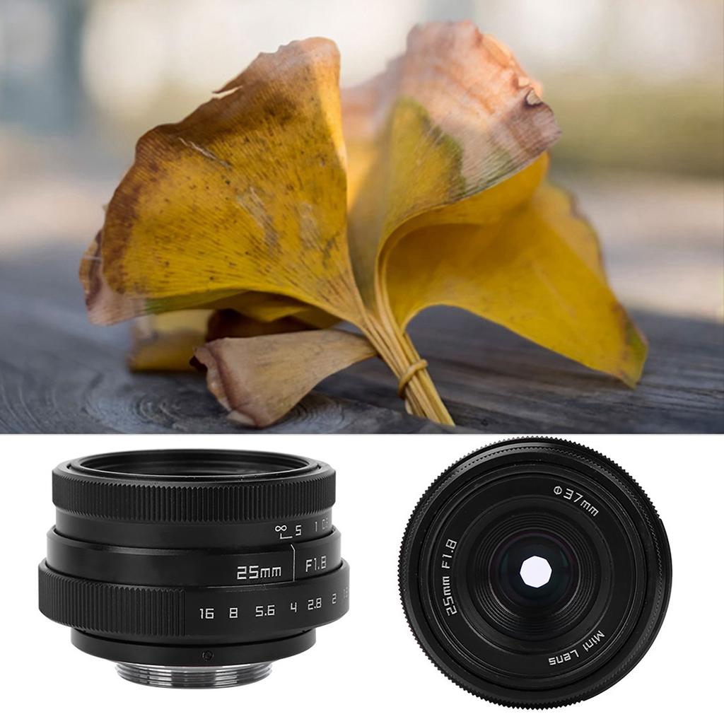 25mm F1.8 Mini CCTV C Mount Wide Angle Lens for Nikon Mirrorless Camera (black)