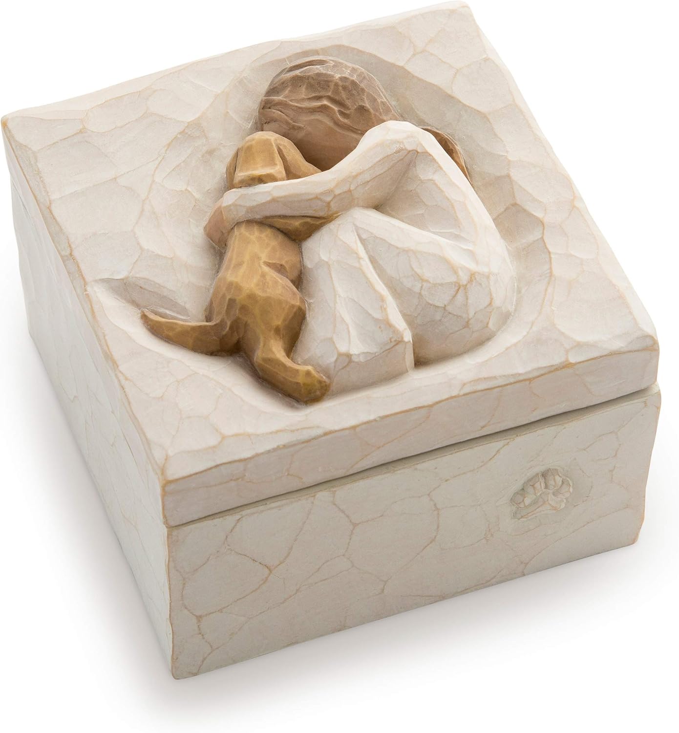 

Friendship Keepsake Box, Forever True, Forever Friends, Holds Jewelry and Treasures, Carving of Best Friends,Sculpted Hand-Painted Keepsake Box True