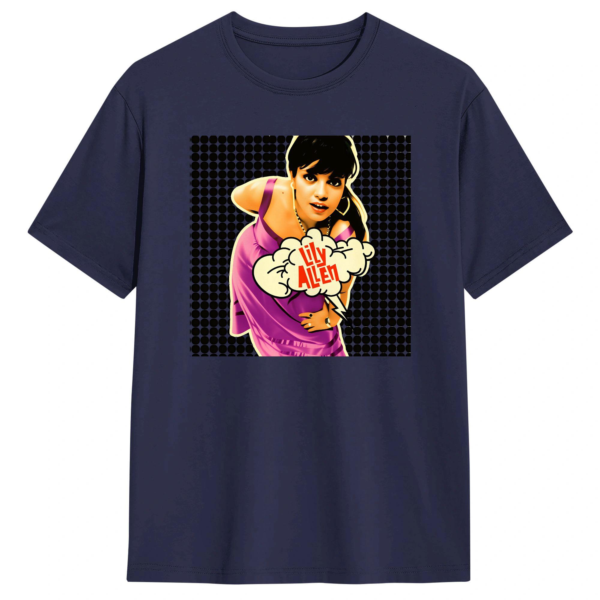

Casual TShirt Summer Lily Allen Hip Hop T Shirts Pure Cotton Tshirt for Men Y2K Basic Short Sleeve Clothes 4XL