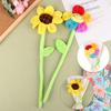 Cartoon Plush Simulation Sun Flower Rose Flower Plush Toys For Children PP Cotton Flower Curtain Buckle