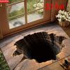 Realistic Optical Illusion Floor Mat with Black Hole Illusion Depth Effect Use Hand Modern Illusion for Entryway Hallway Carpets
