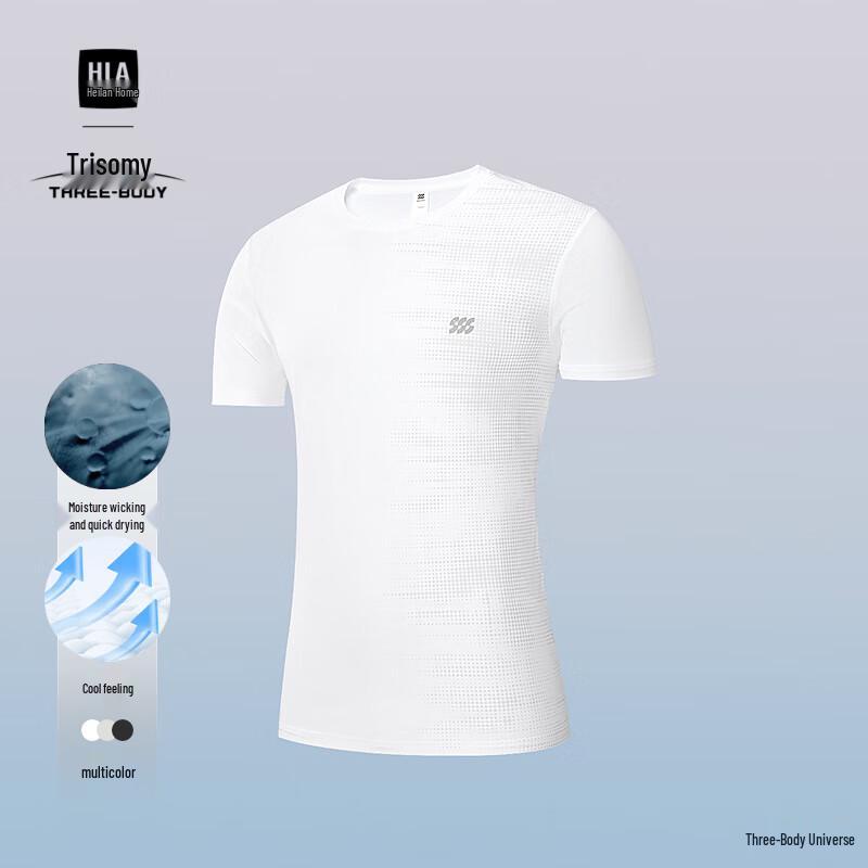 HLA Men s Three-Body Collaboration Cool-Feel Short-Sleeve T-Shirt 3XL