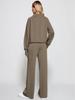 Damski zestaw 2-częściowy 2024: Bluza z zamkiem do połowy i szerokie spodnie dresowe