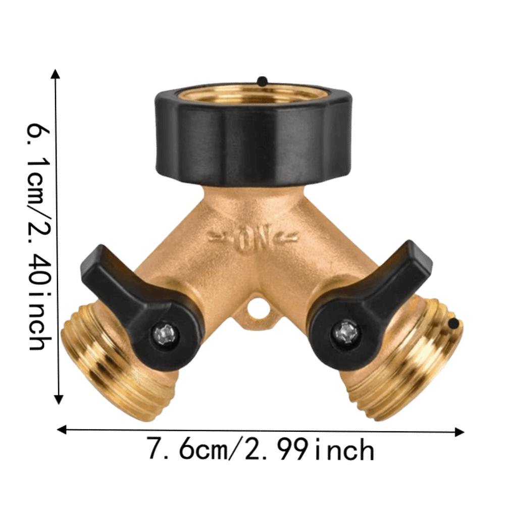 Solid Brass Garden Hose Splitter Brass Hose Connector Quick Connector  Outdoor Faucet