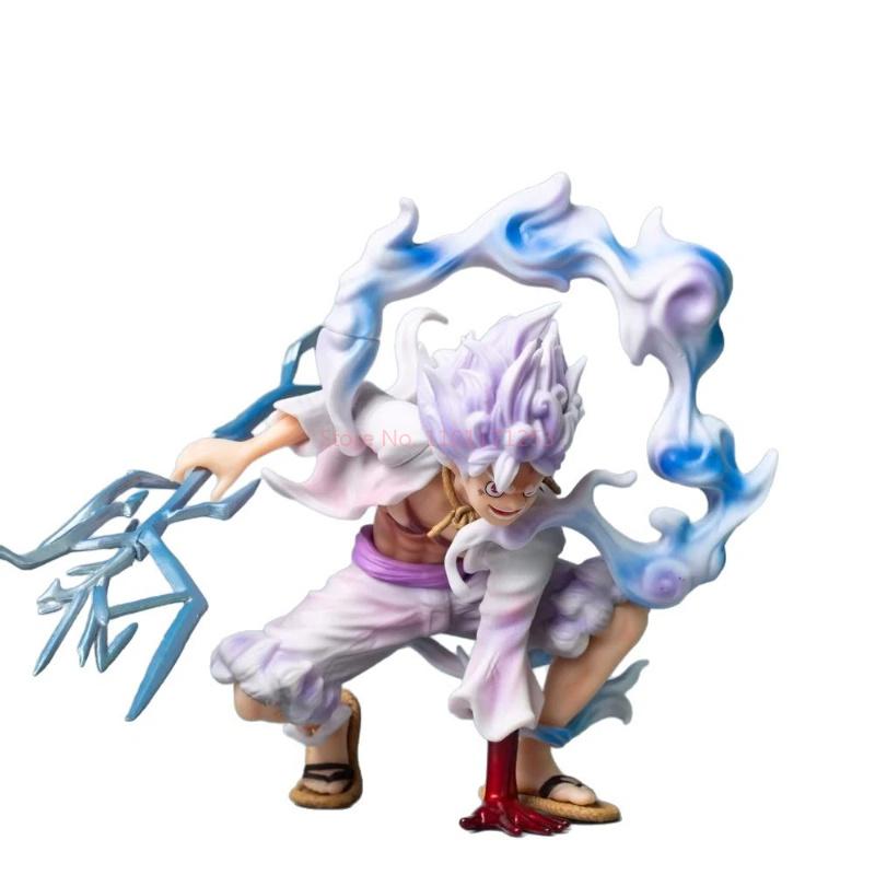 One Piece Gk Squatting Lightning Sun God Nikalufei Second Class Fruit Awakening Anime Handmade Model Ornament