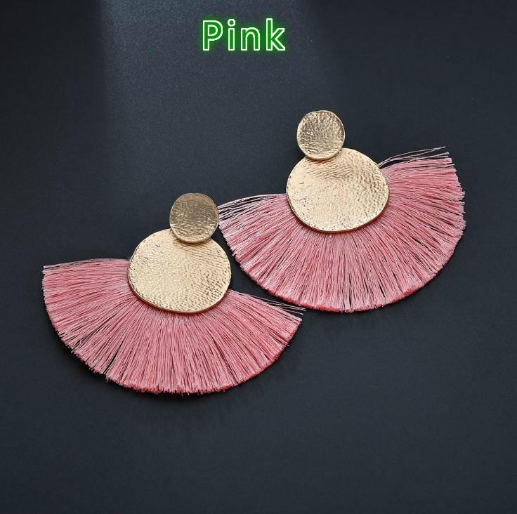 

Серьги с кисточками Свадебная вечеринка Заявление Богемные висячие серьги Длинные винтажные с бахромой Дешевый подарок розовый