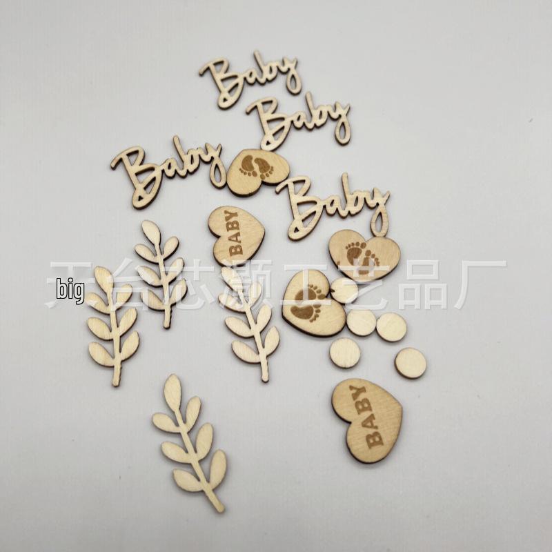 In-Stock Ins Style Wooden Laser-Cut Baby Growth Milestone Props with English Letters for Photography Mixed Pack of 70
