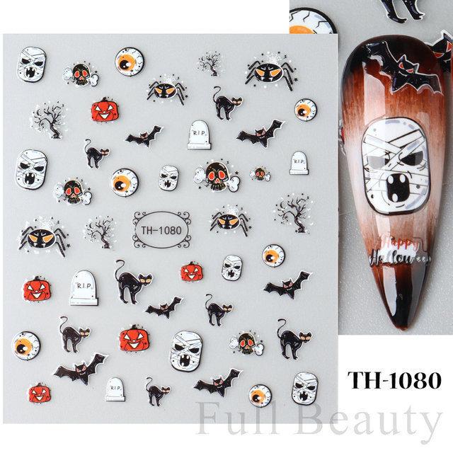 Nail Art Sticker Diablo Series European And American Halloween Laser Spider Scorpion Thin Fortitude Back Glue Nail Sticker