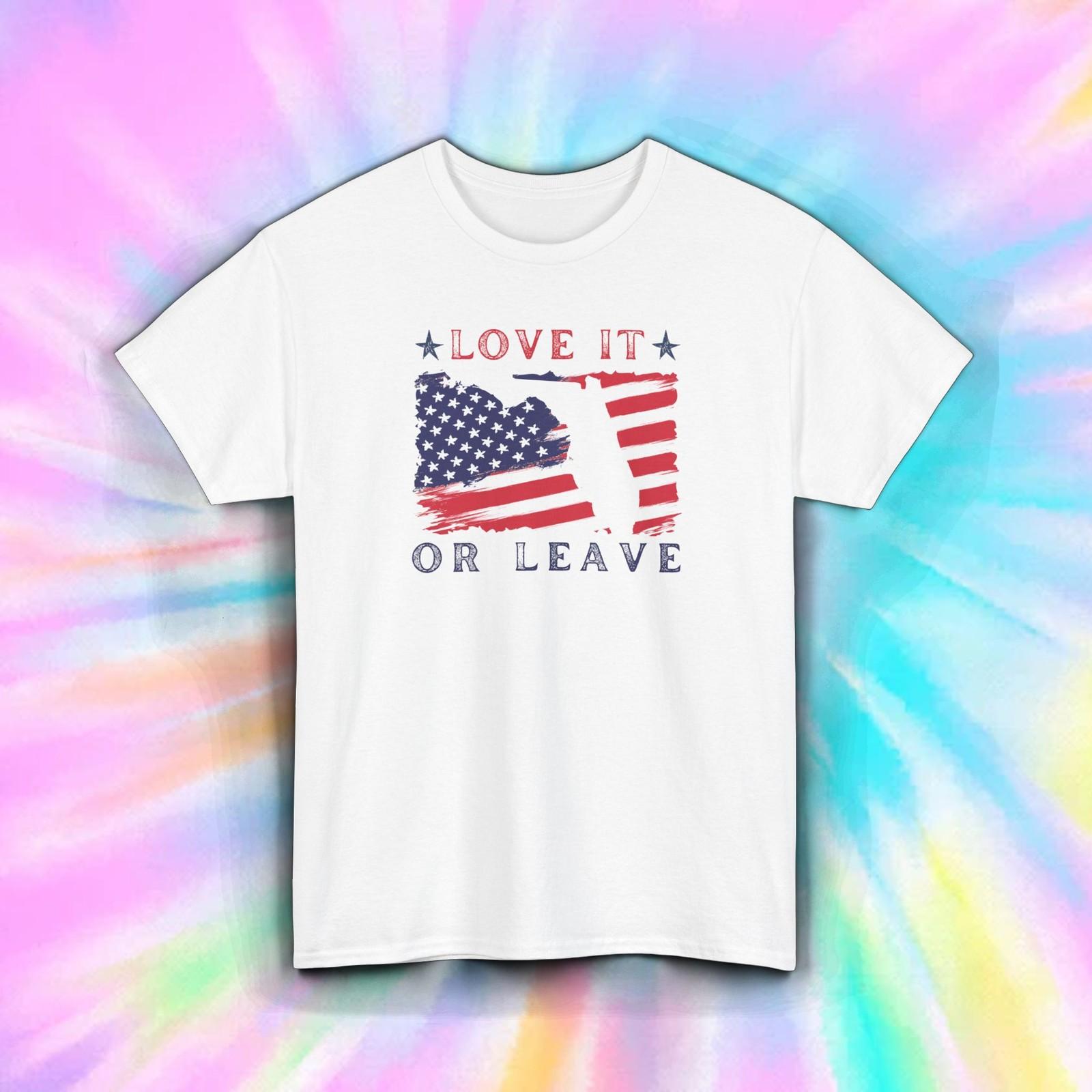 Love It Or Leave It Shirt | Florida American Flag USA Freedom Graphic Tee S-5XL XXXXL
