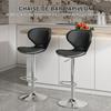 Tabouret de Bar - SEVENCOMFORT - Réglable en Hauteur - Dossier Ergonomique - PU Noir - Support 150kg