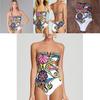 Bohemian Vintage Floral Printed One Piece Bathing Bikini Suit For Stylish Women