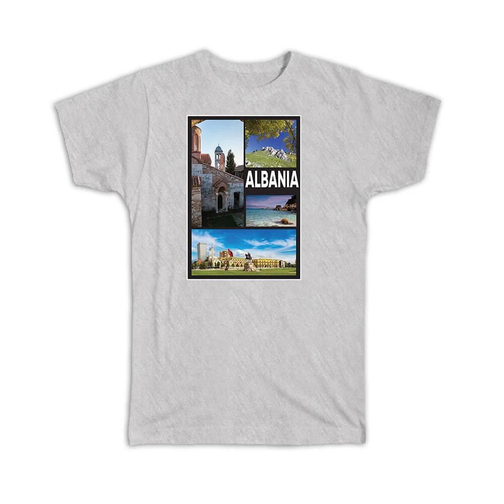 Gift T-Shirt : Albania Albanian Scenery Composition S
