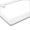 [New Regulation Compliant] White, Matte White License Plate Frames for DIY Customization, Sticker and Emblem Application (Set of 2)