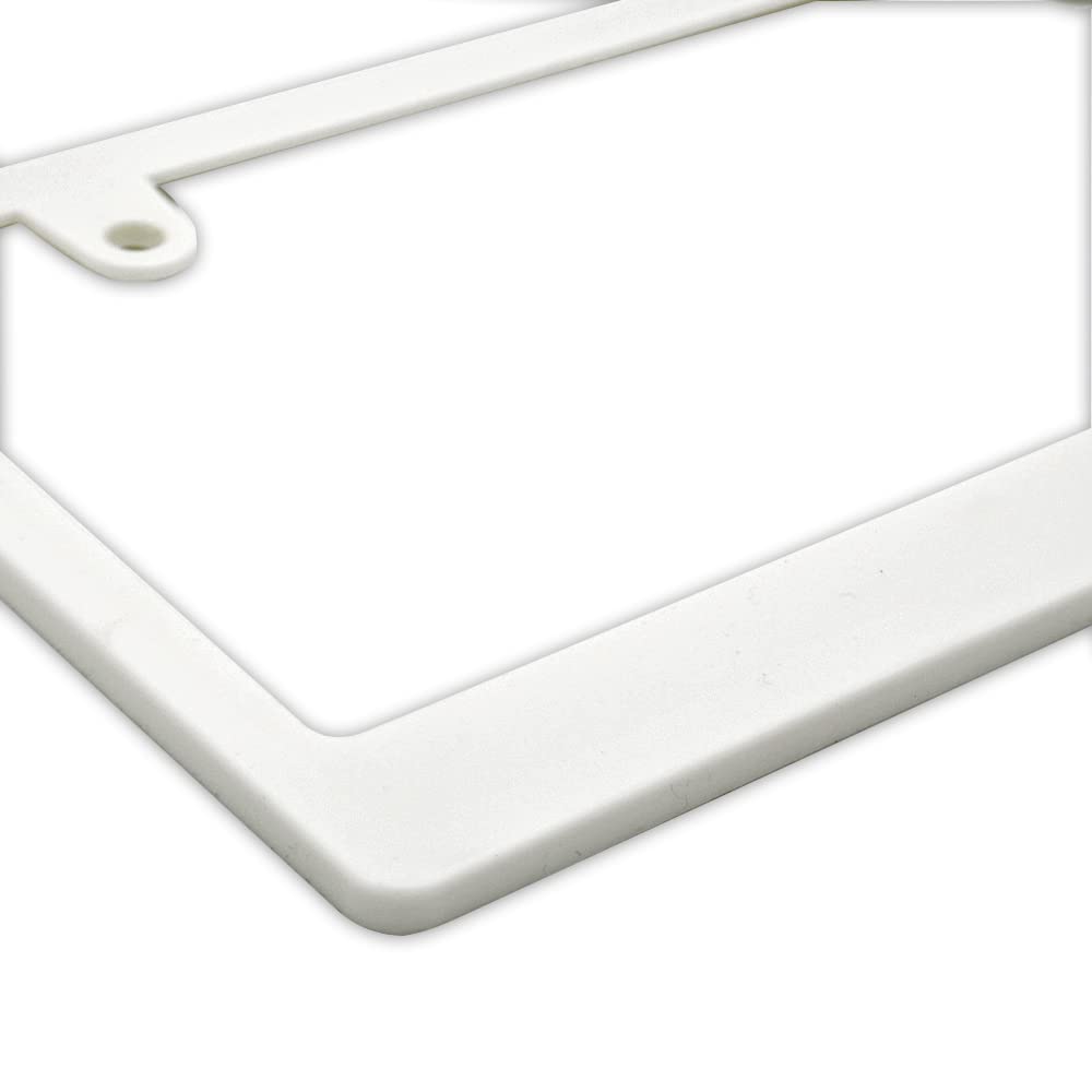 [New Regulation Compliant] White, Matte White License Plate Frames for DIY Customization, Sticker and Emblem Application (Set of 2)
