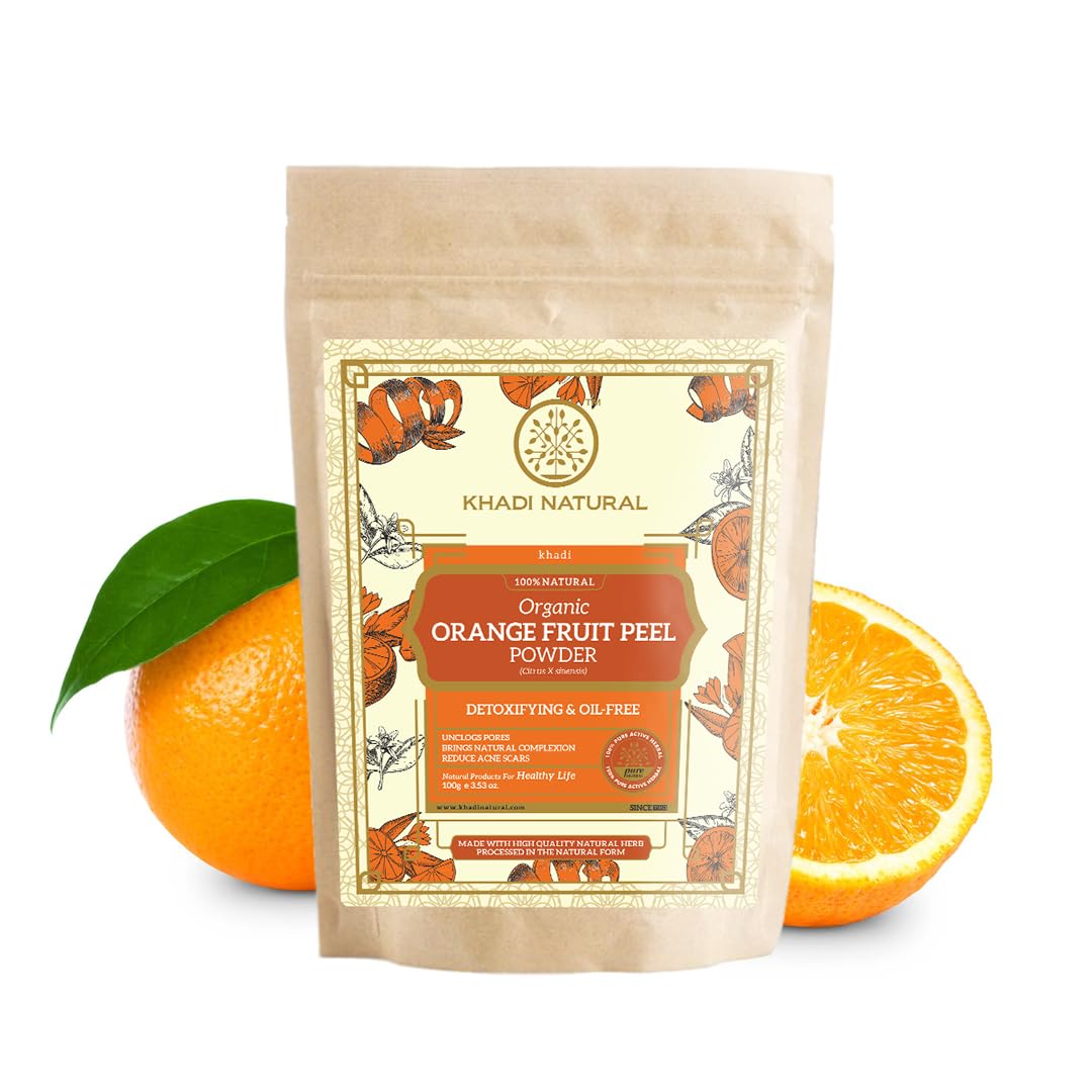 

Khadi Natural Orange Fruit Peel Organic Powder 100 gm | Brightening Exfoliating Face Mask for All Skin Types