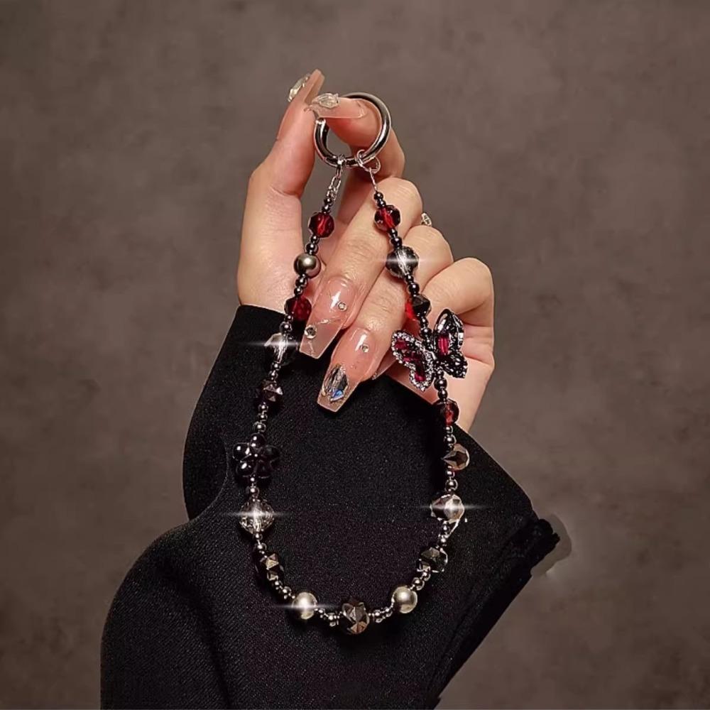 Diamant Kristall Perlenanhänger Abnehmbare Handschlaufe Neues Handy Lanyard Frauen Mädchen