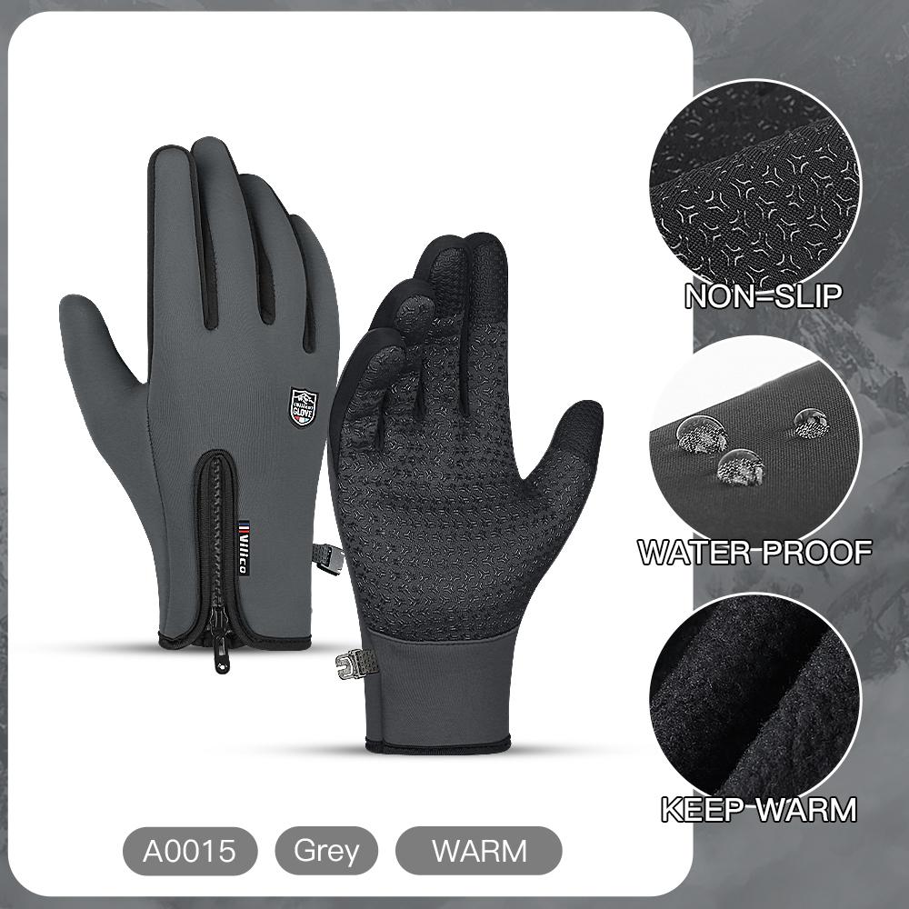 Winter Cycling Gloves Waterproof Touchscreen Full Finger Outdoor Bike Motorcycle Running Hiking Sport Gloves