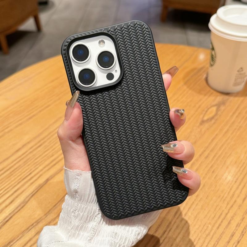Soft Shockproof Knitting Texture Phone Case For iPhone 16 15 14 13 12 11 Pro Max X XS XR 8 7 Plus SE Silicone Bumper Back Cover