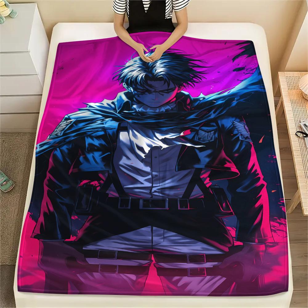1PC Attack on Titan Print Flannel Blanket, High quality All Seasons, Home Decor, Warmth and Comfort, Perfect for Christmas Gifts