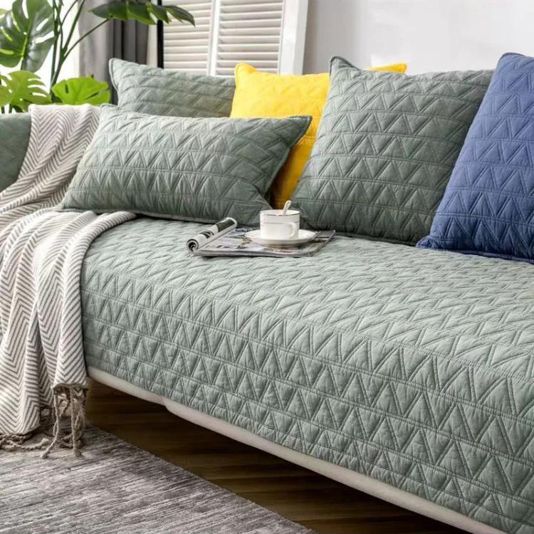 New Soild Color Sofa Covers Towel Soft Washed Cotton Fabric Art Couch Cover For Living Room Bay Window Pad L-shaped Sofa Decor